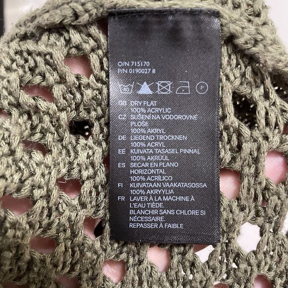 H&M Knit Sweater Olive Green Pullover Boho Women's Size Small Loose Knit‎ Back - Picture 6 of 6